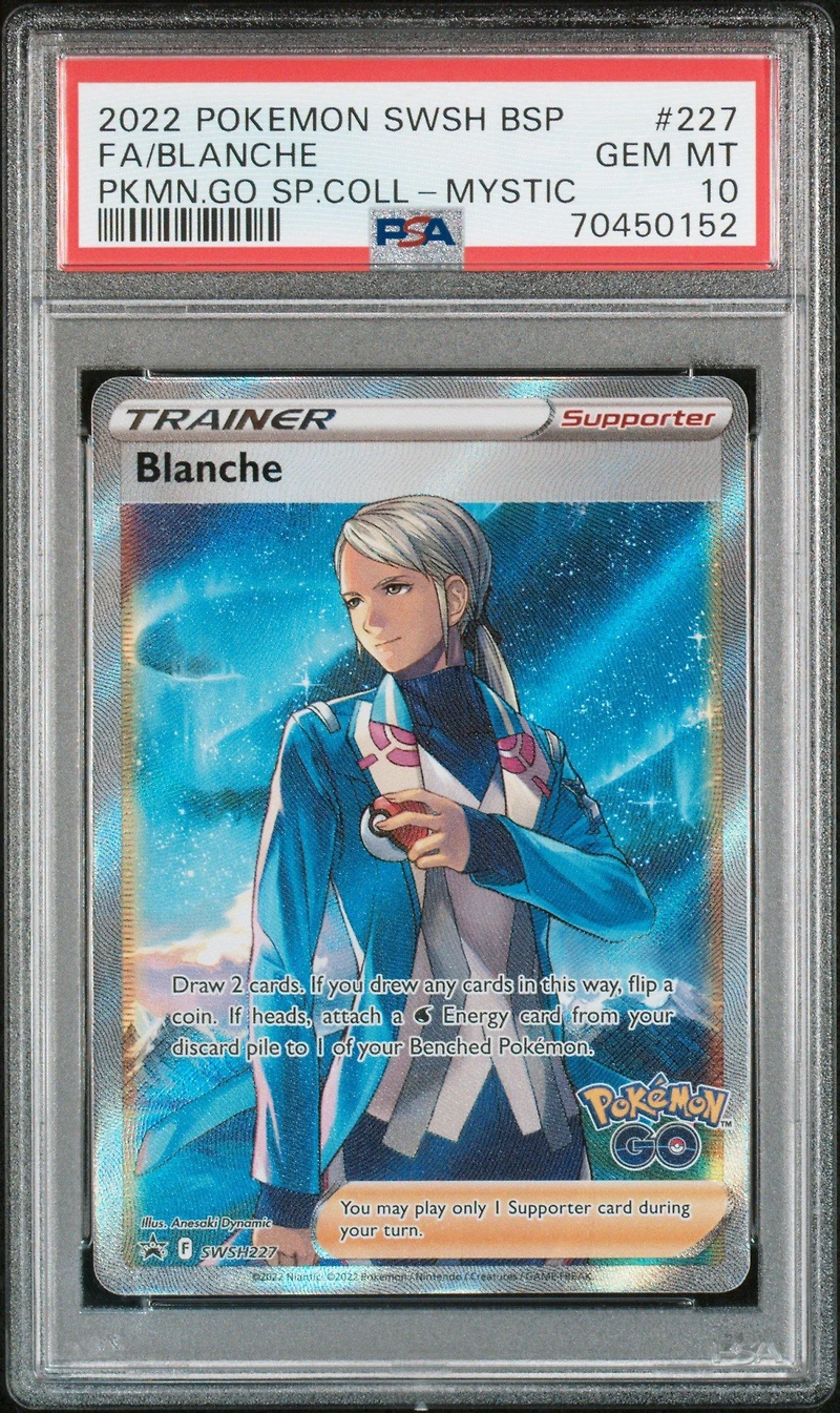 2022 Pokemon Swsh Black Star Promo 227 Full Art/blanche Pokemon Go Special Collection-team Mystic PSA 10