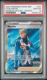 2022 Pokemon Swsh Black Star Promo 227 Full Art/blanche Pokemon Go Special Collection-team Mystic PSA 10