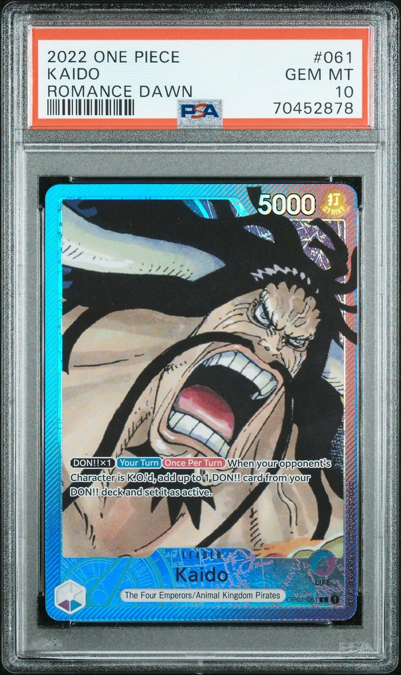 2022 One Piece Op01-romance Dawn Kaido Alternate Art PSA 10