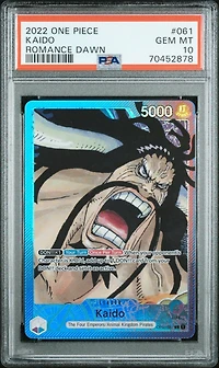 2022 One Piece Op01-romance Dawn Kaido Alternate Art PSA 10