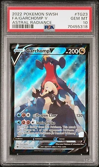 2022 Pokemon Sword & Shield Astral Radiance Tg23 Full Art/garchomp V PSA