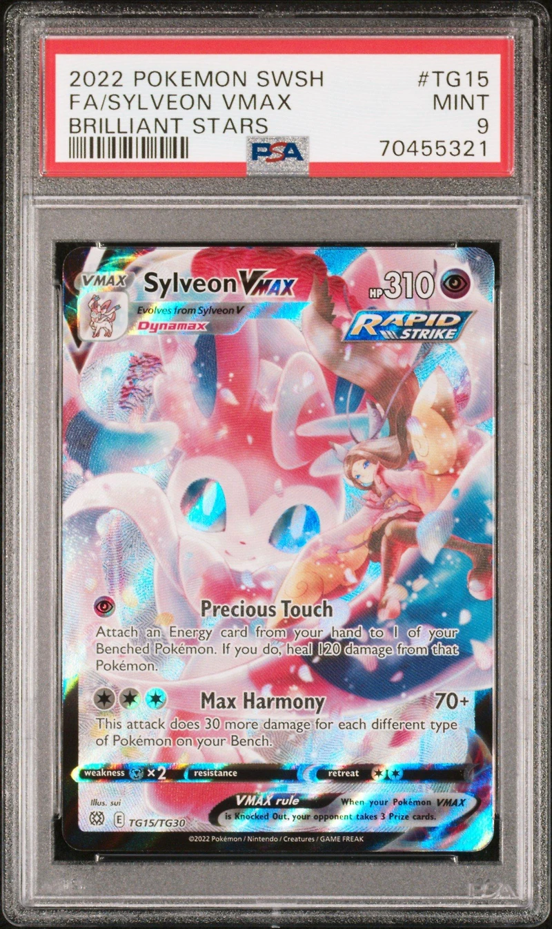 2022 Pokemon Sword & Shield Brilliant Stars Tg15 Full Art/sylveon Vmax PSA