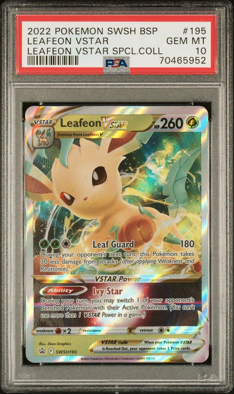 2022 Pokemon Swsh Black Star Promo 195 Leafeon Vstar Leafeon Vstar Special Collection PSA 10