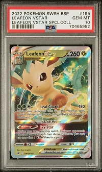 2022 Pokemon Swsh Black Star Promo 195 Leafeon Vstar Leafeon Vstar Special Collection PSA 10