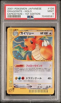 2001 Pokemon Japanese Expedition 126 Dragonite-holo 1st Edition PSA 9