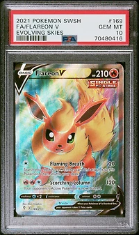 2021 Pokemon Sword & Shield Evolving Skies 169 Full Art/flareon V PSA