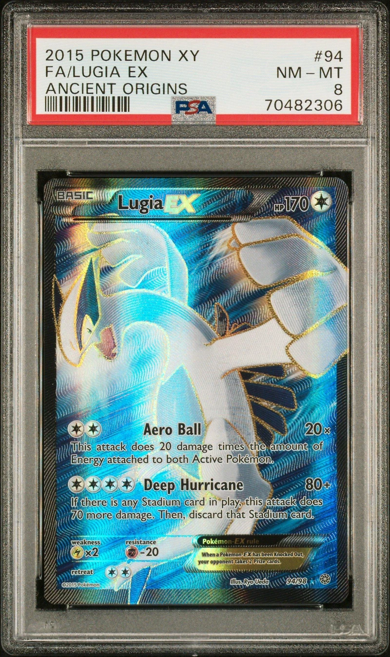 2015 Pokemon Xy Ancient Origins 94 Fa/lugia Ex PSA 8
