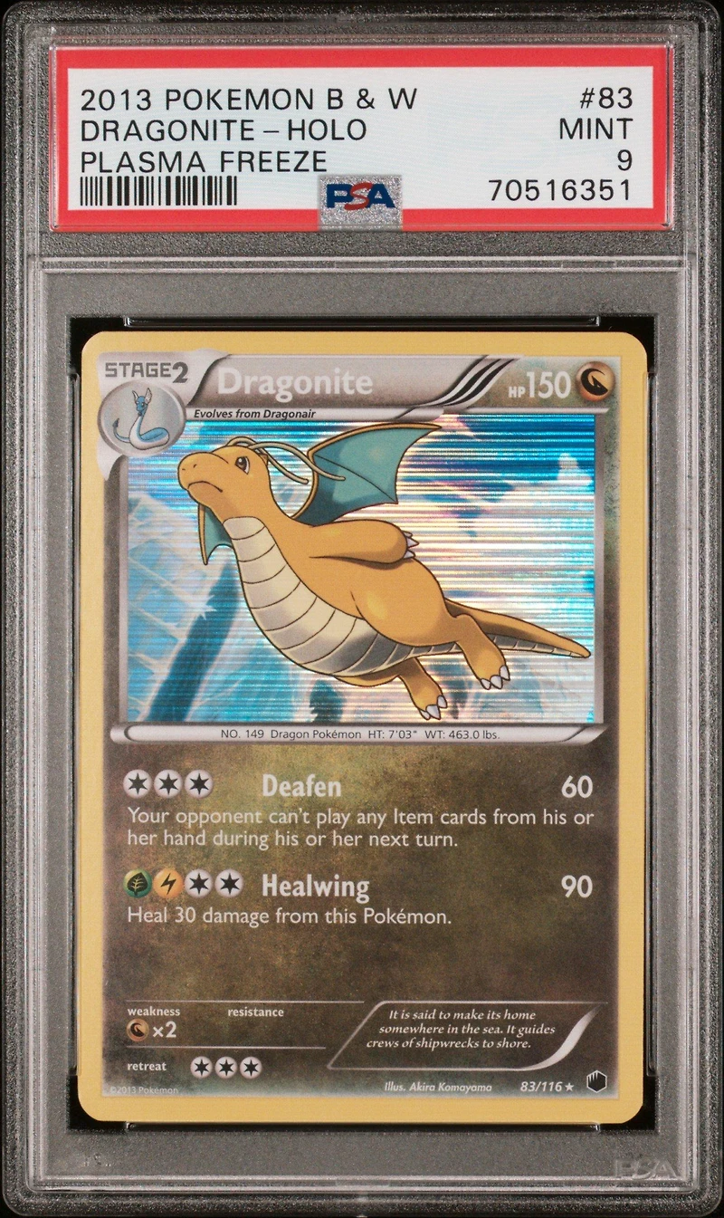 2013 Pokemon Black & White Plasma Freeze 83 Dragonite PSA 9