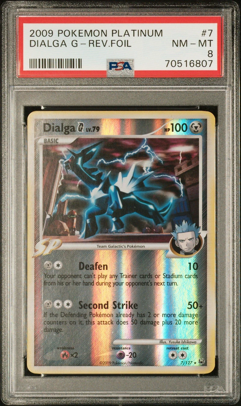 2009 Pokemon Platinum 7 Dialga G-reverse Foil PSA 8