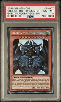2019 Yu-gi-oh! Gold Sarcophagus Tin En007 Obelisk The Tormentor PSA 8