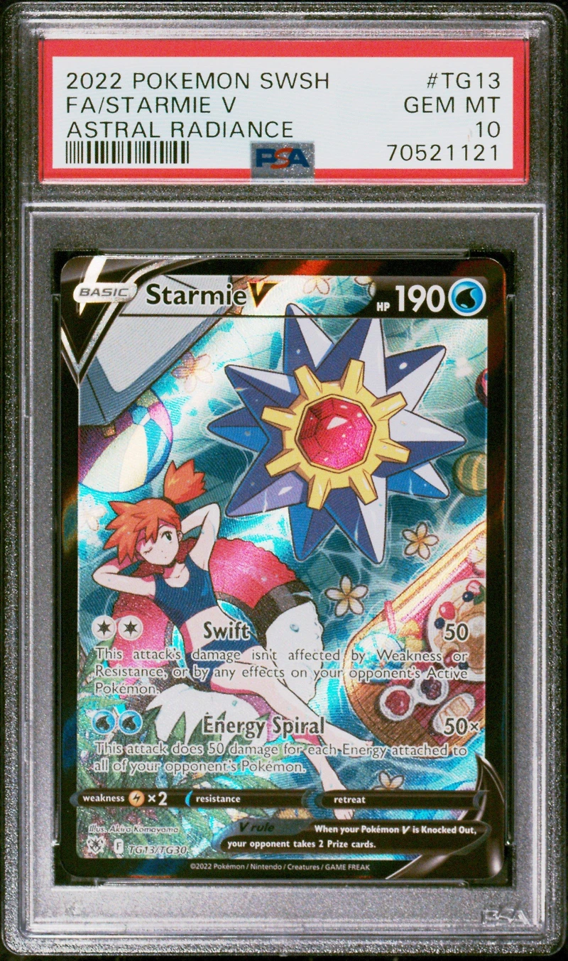 2022 Pokemon Sword & Shield Astral Radiance Tg13 Full Art/starmie V PSA