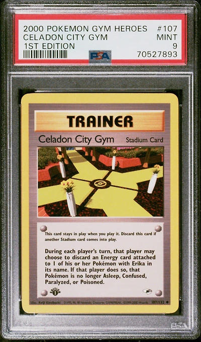 2000 Pokemon Gym Heroes 107 Celadon City Gym 1st Edition PSA