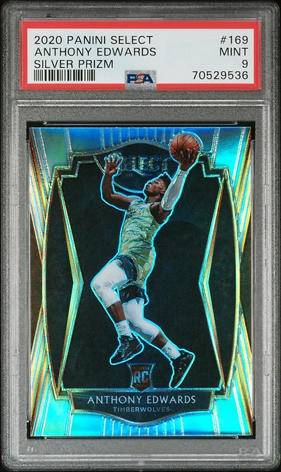 2020 Panini Select 169 Anthony Edwards Silver Prizm PSA 9