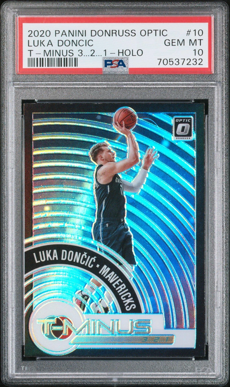 2020 Panini Donruss Optic T-minus 3...2...1 10 Luka Doncic Holo PSA 10