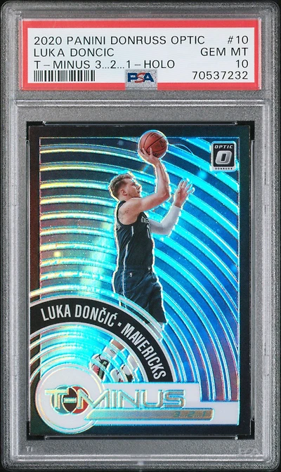 2020 Panini Donruss Optic T-minus 3...2...1 10 Luka Doncic Holo PSA 10