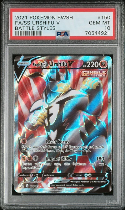 2021 Pokemon Sword & Shield Battle Styles Full Art/single Strike Urshifu V PSA