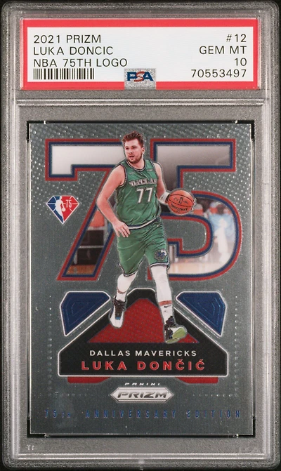 2021 Panini Prizm Nba 75th Logo 12 Luka Doncic PSA 10