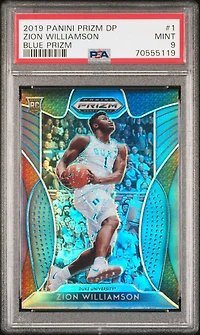 2019 Panini Prizm Draft Picks 1 Zion Williamson Blue Prizm PSA 9
