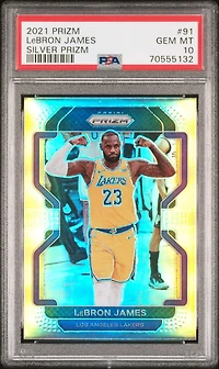 2021 Panini Prizm 91 Lebron James Silver Prizm PSA 10