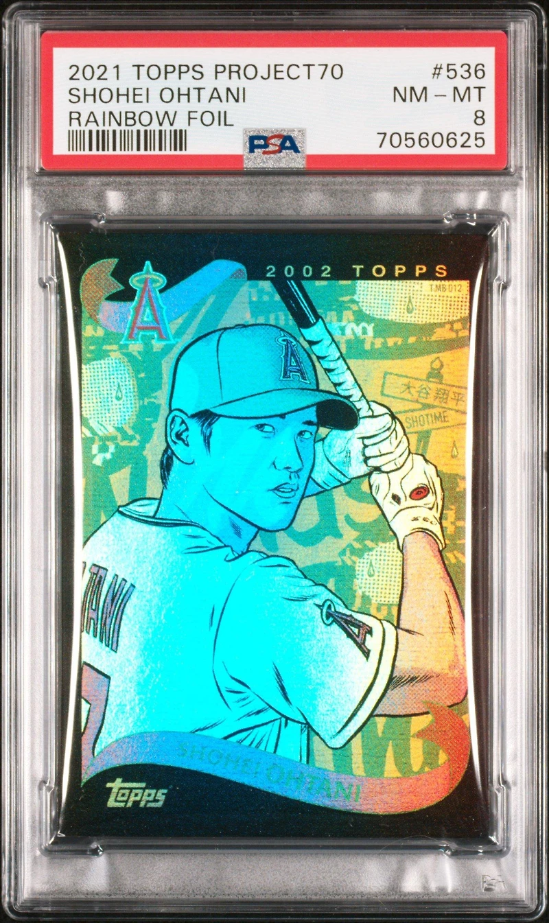 2021 Topps Project70 536 Shohei Ohtani Rainbow Foil PSA 8