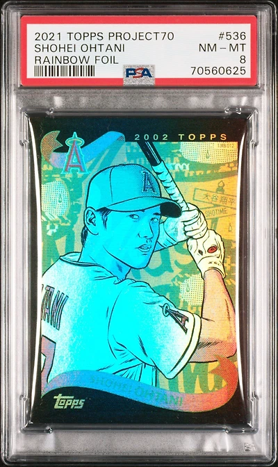 2021 Topps Project70 536 Shohei Ohtani Rainbow Foil PSA 8