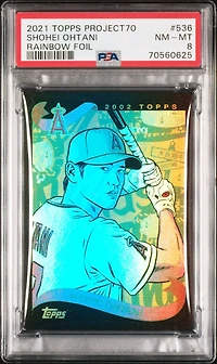 2021 Topps Project70 536 Shohei Ohtani Rainbow Foil PSA 8