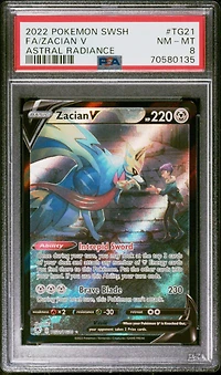 2022 Pokemon Sword & Shield Astral Radiance Tg21 Full Art/zacian V PSA