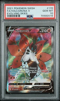 2021 Pokemon Sword & Shield Evolving Skies 170 Full Art/volcarona V PSA 10