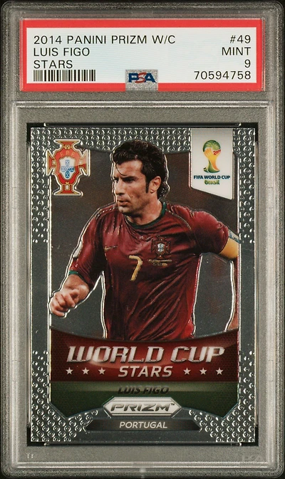 2014 Panini Prizm World Cup Stars 49 Luis Figo PSA 9