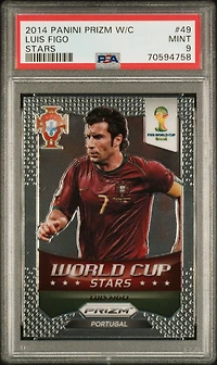 2014 Panini Prizm World Cup Stars 49 Luis Figo PSA 9