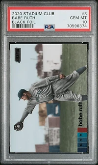 2020 Stadium Club 3 Babe Ruth Black Foil PSA 10