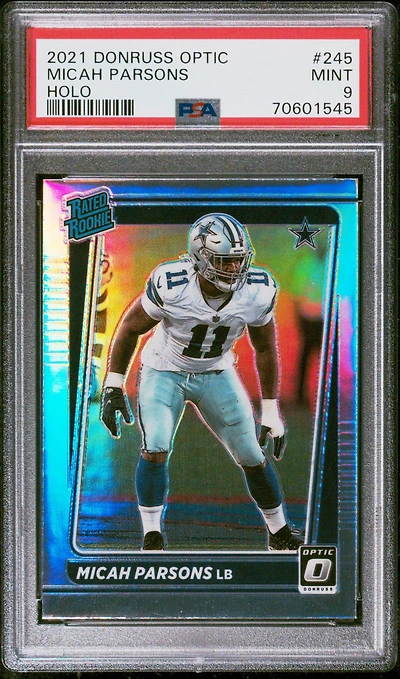 2021 Panini Donruss Optic 245 Micah Parsons Holo PSA 9
