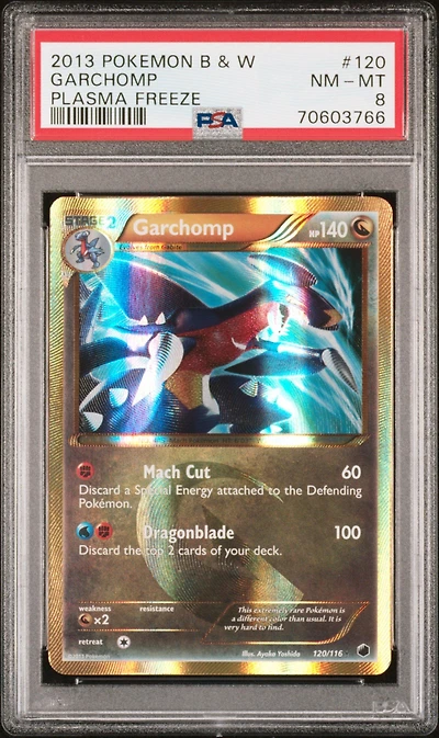 2013 Pokemon Black & White Plasma Freeze 120 Garchomp PSA 8