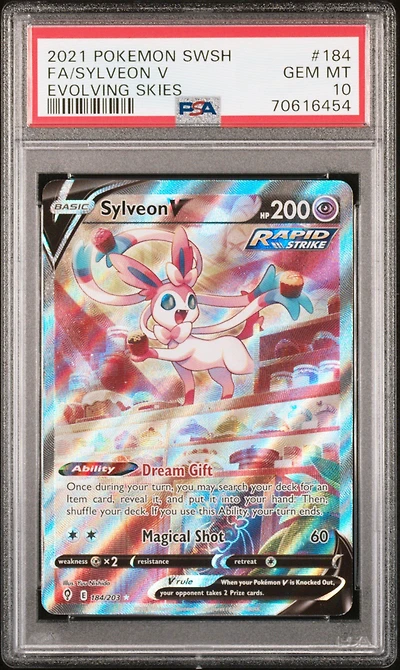 2021 Pokemon Sword & Shield Evolving Skies 184 Fa/sylveon V PSA