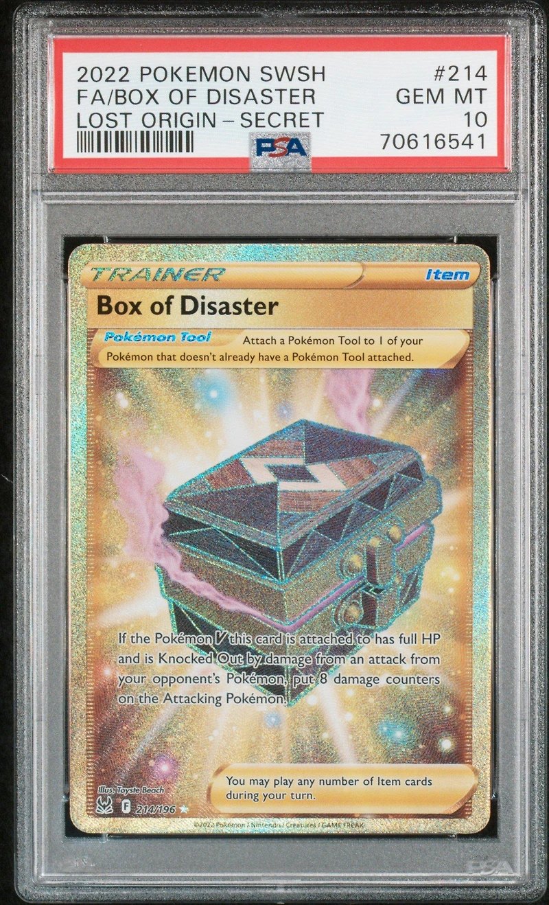 2022 Pokemon Sword & Shield Lost Origin 214 Full Art/box Of Disaster Secret PSA