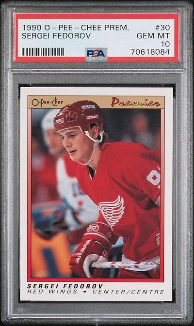 1990 O-pee-chee Premier 30 Sergei Fedorov PSA 10