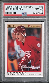 1990 O-pee-chee Premier 30 Sergei Fedorov PSA 10