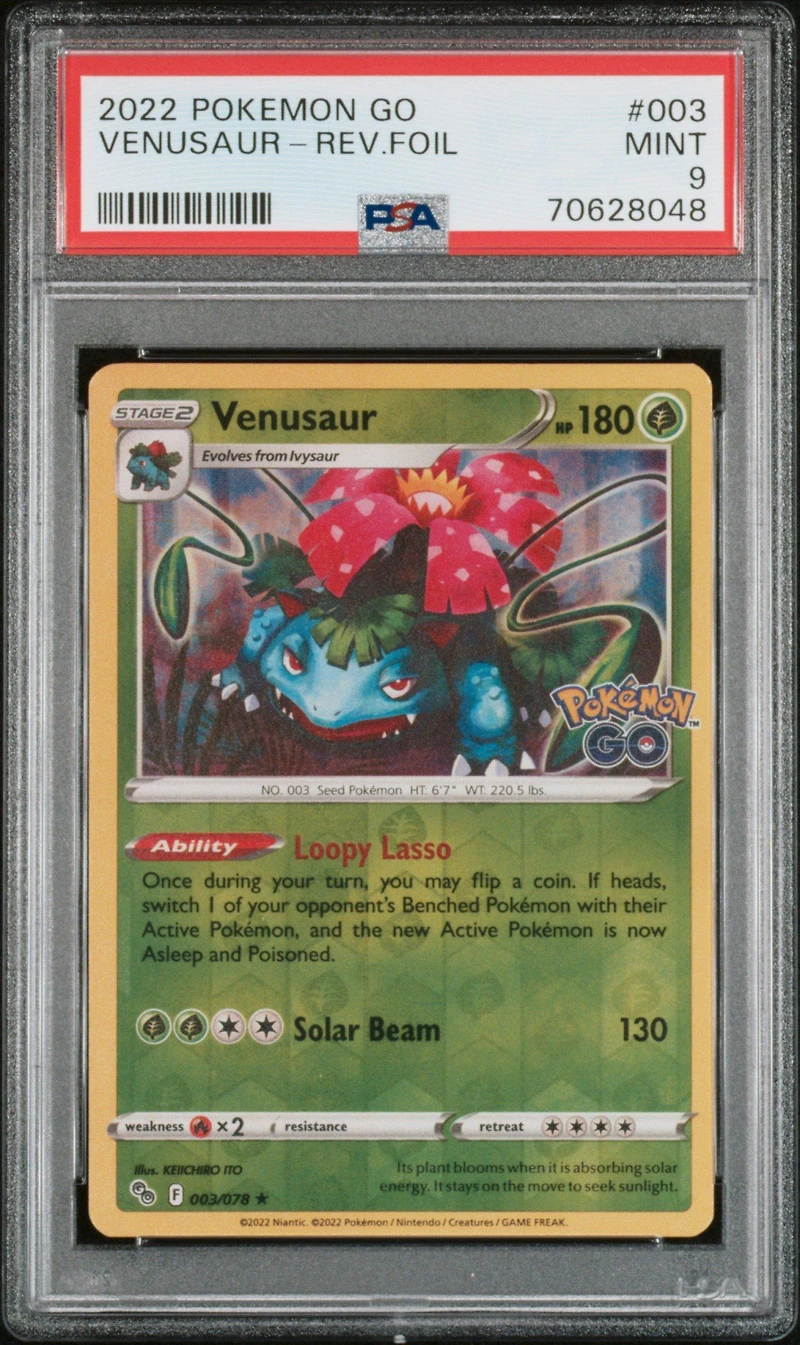2022 Pokemon Go 003 Venusaur-reverse Foil PSA