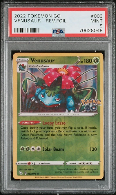 2022 Pokemon Go 003 Venusaur-reverse Foil PSA
