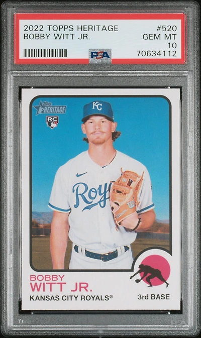 2022 Topps Heritage 520 Bobby Witt Jr. PSA 10