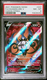 2021 Pokemon Sword & Shield Fusion Strike 247 Full Art/chandelure V PSA