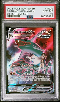 2022 Pokemon Sword & Shield Silver Tempest Tg20 Fa/rayquaza Vmax PSA