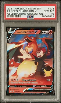2021 Pokemon Swsh Black Star Promo 133 Lance's Charizard V PSA 10