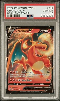 2022 Pokemon Sword & Shield Brilliant Stars 017 Charizard V PSA