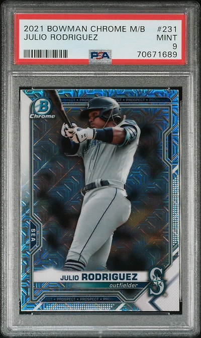 2021 Bowman Chrome Mega Box 231 Julio Rodriguez PSA 9