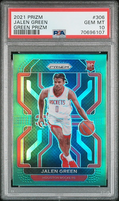 2021 Panini Prizm 306 Jalen Green Green Prizm PSA 10