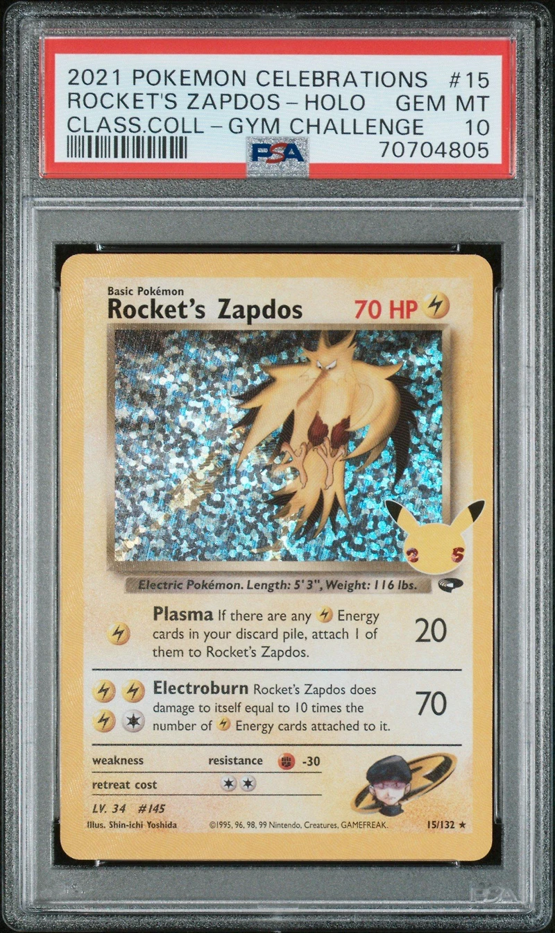 2021 Pokemon Celebrations Classic Collection 15 Rocket's Zapdos PSA 10