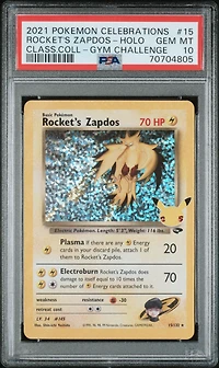 2021 Pokemon Celebrations Classic Collection 15 Rocket's Zapdos PSA 10