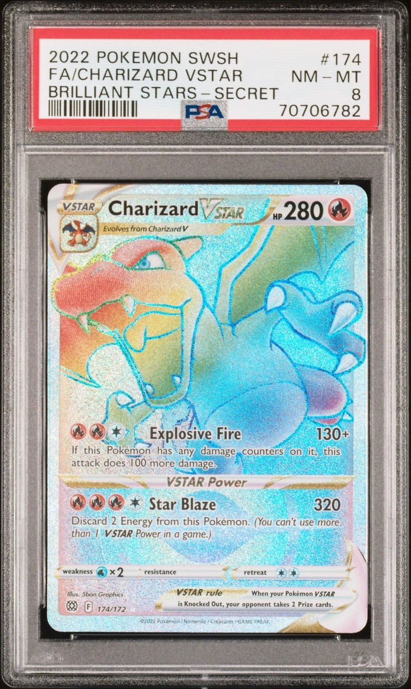 2022 Pokemon Sword & Shield Brilliant Stars 174 Fa/charizard Vstar PSA
