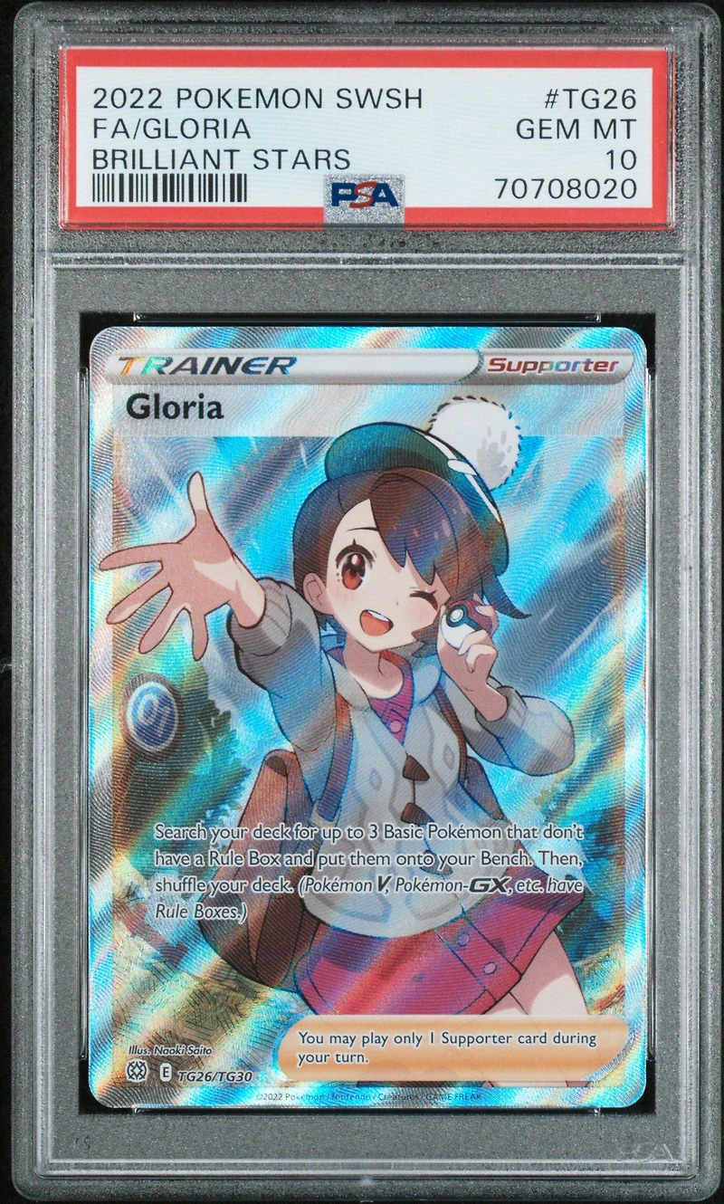 2022 Pokemon Sword & Shield Brilliant Stars Tg26 Full Art/gloria PSA